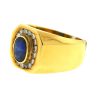 14k Yellow Gold Sapphire & Diamonds Men's Ring