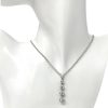 Judith Ripka Sterling Silver 5 Stones Drop Cz Necklace