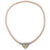 Judith Ripka Sterling Silver heart pendant on pink rope necklace