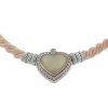 Judith Ripka Sterling Silver heart pendant on pink rope necklace