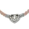 Judith Ripka Sterling Silver heart pendant on pink rope necklace