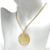 14k Yellow Gold Smiley Face Pendant Necklace