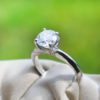 White 14k Gold Round Brilliant Solitaire Diamond Engagement Ring