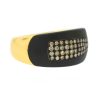 Bucherer 18K Rose Gold Brown Diamond Pave and Blackwood Band Ring