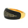 Bucherer 18K Rose Gold Brown Diamond Pave and Blackwood Band Ring