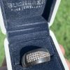 Bucherer 18K Rose Gold Brown Diamond Pave and Blackwood Band Ring