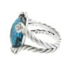 David Yurman Sterling Silver Blue Topaz Diamond Ring