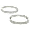 18k White Gold Oval Diamond Pave Inside Out Hoop Earrings Aprox 3.98CTW