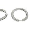 18k White Gold Oval Diamond Pave Inside Out Hoop Earrings Aprox 3.98CTW