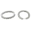 18k White Gold Oval Diamond Pave Inside Out Hoop Earrings Aprox 3.98CTW