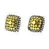 John Hardy Two Tone Dot Square Stud Earrings