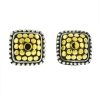 John Hardy Two Tone Dot Square Stud Earrings