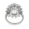 18k White Gold Oval Morganite Diamond Flower Halo Ring