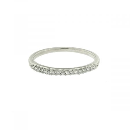 14k White Gold Thin 1.36mm Diamond Wedding Band Ring Approx.0.15ctw