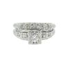 14k White Gold Old European Cut Diamond Wedding Band Set