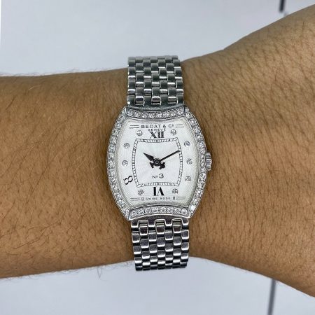 Bedat & Co No 3 Diamond Bezel and Dial Stainless Steel Ladies Watch