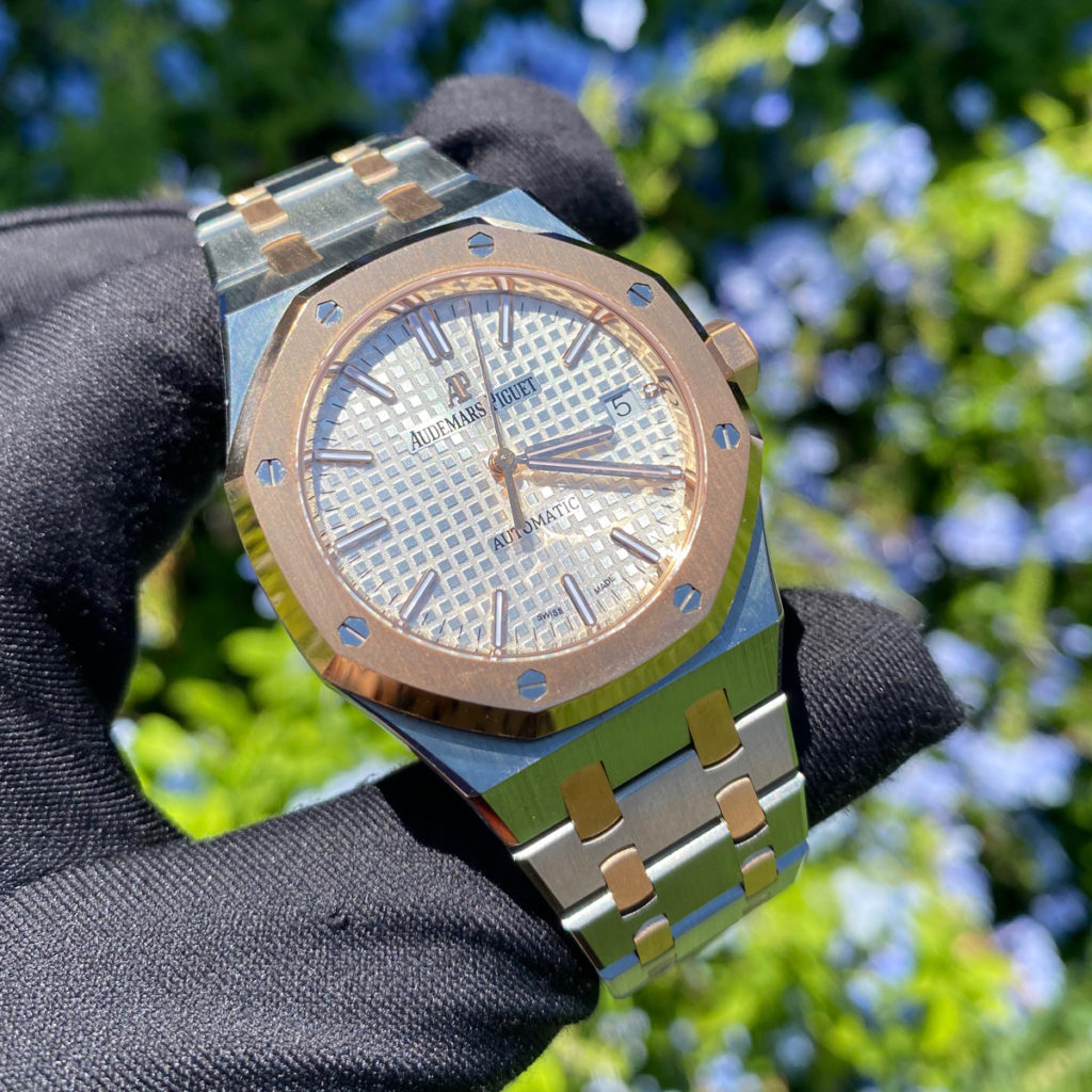 Audemars Piguet 15450sr Royal Oak Stainless Steel and Rose 37mm Watch COMPLETE