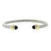 David Yurman Two Tone Thin Onyx Cable Bracelet