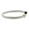 David Yurman Two Tone Thin Onyx Cable Bracelet