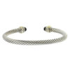 David Yurman Two Tone Thin Onyx Cable Bracelet