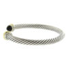 David Yurman Two Tone Thin Onyx Cable Bracelet