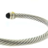 David Yurman Two Tone Thin Onyx Cable Bracelet