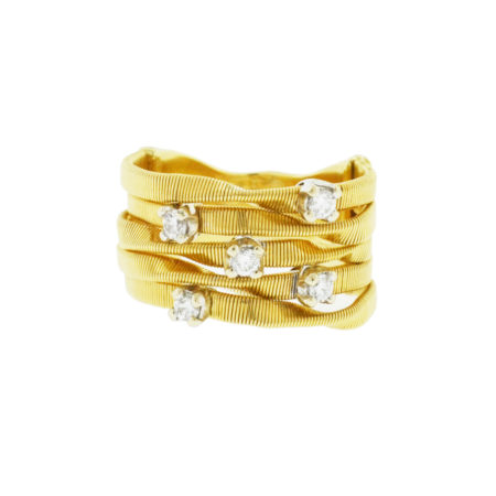 Marco Bicego 18k Yellow Gold Five Diamond Band Ring
