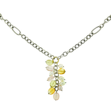 David Yurman Two Tone Multi-Gemstone Necklace
