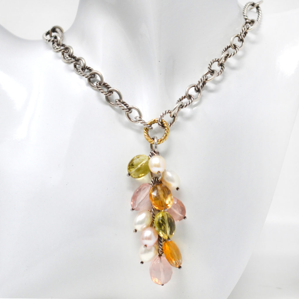 David Yurman Two Tone Multi-Gemstone Necklace - Boca Pawn | Boca Raton Pawn