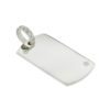 14k White Gold Diamond Dog Tag Pendant