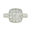 14k White Gold Mosaic Square Diamond Ring