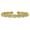 18k Yellow Gold Pave Diamond Bangle Bracelet Approx 3.00ctw