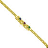 18k Yellow Gold Elephant Multi-Color Bracelet