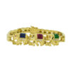 18k Yellow Gold Elephant Multi-Color Bracelet