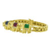 18k Yellow Gold Elephant Multi-Color Bracelet