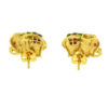 18k Yellow Gold Elephant Multi-Color Earrings