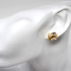 18k Yellow Gold Elephant Multi-Color Earrings