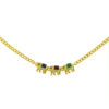 18k Yellow Gold Elephant Multi-Color Necklace