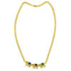 18k Yellow Gold Elephant Multi-Color Necklace