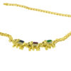 18k Yellow Gold Elephant Multi-Color Necklace