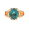 Levian 14k Rose Gold Oval Blue Topaz Diamond Ring