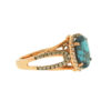 Levian 14k Rose Gold Oval Blue Topaz Diamond Ring