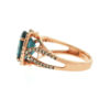 Levian 14k Rose Gold Oval Blue Topaz Diamond Ring