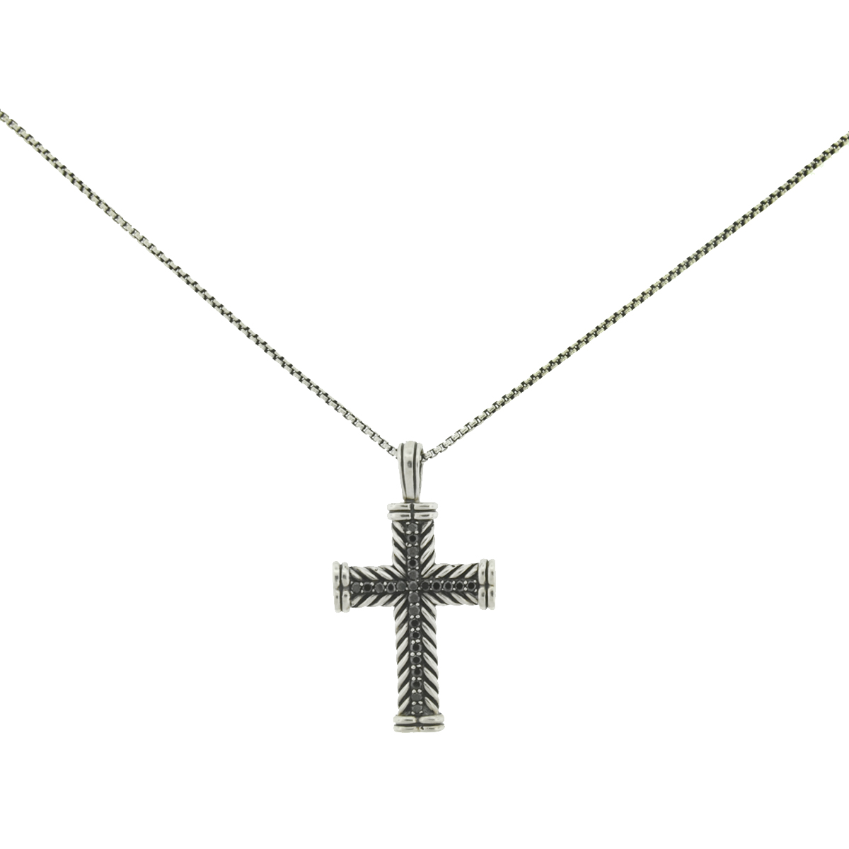 David Yurman Sterling cross with black Diamonds retailer