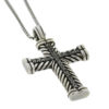 David Yurman Sterling Silver Black Diamond Chevron Cross Necklace