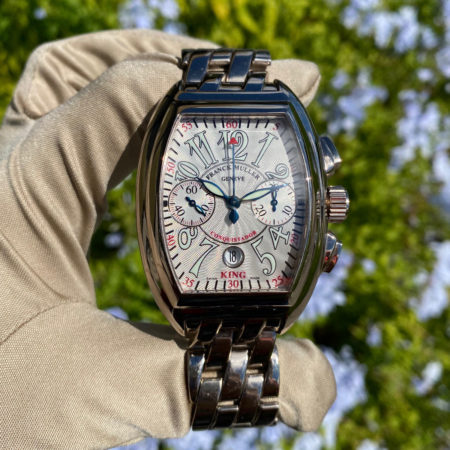 Franck Muller Conquistador 8005 CC King No 16 18k White Gold Chronograph Watch