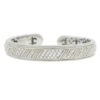 Judith Ripka Sterling Silver CZ Cuff Bangle Bracelet