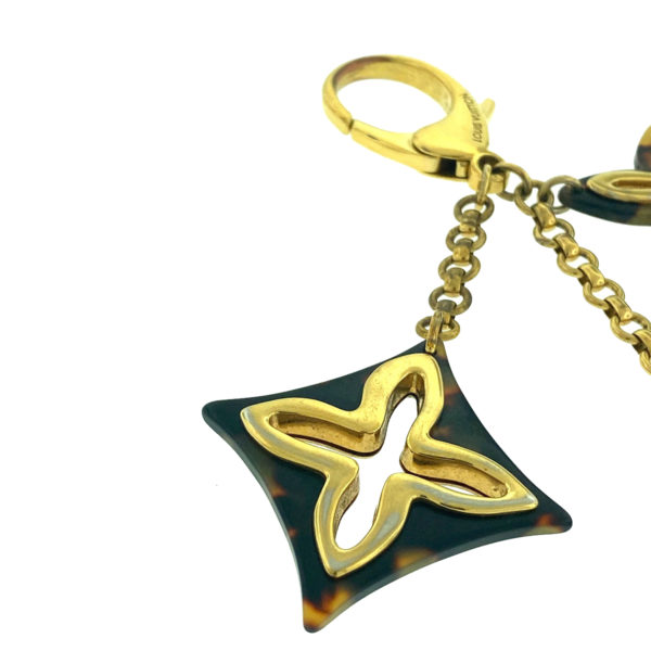 Louis Vuitton Gold Insolence Tortoise Shell Gold-tone Key Chain - Bag Charm  
