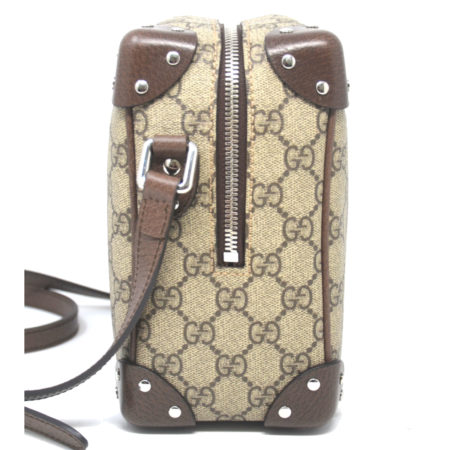 Gucci GG Supreme Monogram Shoulder Bag Canvas & Leather Details