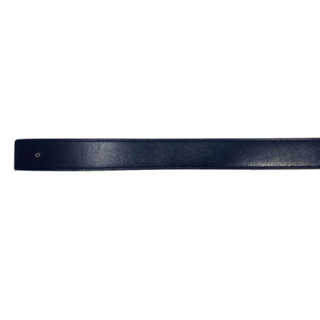 HERMES 32mm Black and Brown Leather Belt Strap Size 85